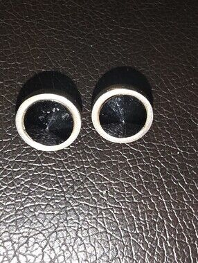 Sterling Silver 925 Black Stone Stud Earrings